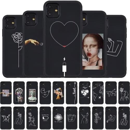 Vintage Abstract Line Lover David Lisa Case For iPhone 12 Pro 8 Plus SE 2020 Cover Coque Silicone Cases For iPhone 11 XR XS MAX