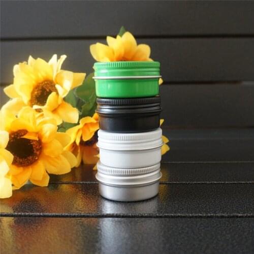 Green Empty Round Aluminum Box Metal Tin Cans Cosmetic 20g 20ml Cream DIY Black Refillable Jar Tea Aluminum Pot Containers