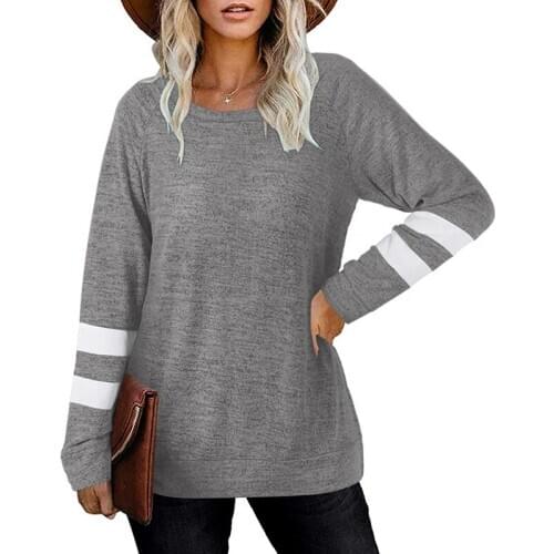 Casual Striped Long Sleeve T-shirt Women O Neck Loose Simple Tee Tops Female 2021 Spring Fall Tshirts Ladies Fashion Clothes