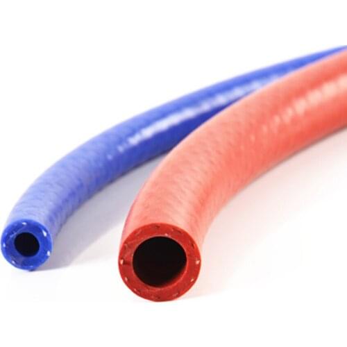 1M 6-32mm ID Red/Blue Silicone Vacuum Tubing Reinforced Braided Rubber Hose Air Water Pipe Heat Resistant High Pressure Line