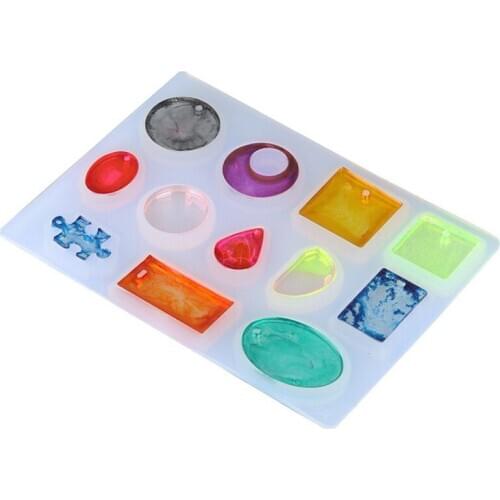 110*150*10mm Silicone Mold For Jewelry Pendant Diy Round/Square/Oval/Teardrop Resin Mold Making Jewelry Tools 1Pc
