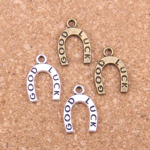 136pcs Charms lucky horseshoe good luck 17x12mm Antique Pendants,Vintage Tibetan Silver Jewelry,DIY for bracelet necklace