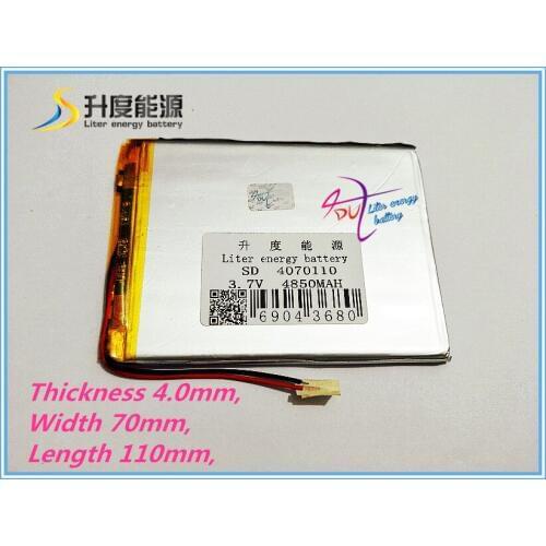 3.7 v, 4850mah (polymer Rechargeable batteries )for tablet 8 inches and 9 inches (4070110) The tablet battery