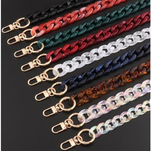 Acrylic Chain Bag Strap Colorful Transparent Chain Resin chain New Wide Amber Leopard Print Strap Bright Colour Chain of Bags