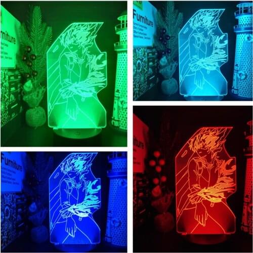 Acrylic 3D Night Lights My Hero Academia Bakugou Boku no Hero Academia Lamp Colorful LED for Decoration Home Visual Lampara