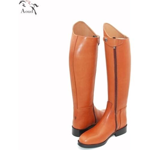 Aoud Saddley Horse Riding Boots Cow Leather Dressage boots Knee Equestrian Boot High Quality Shoes Unisex Customize Halter Chaps
