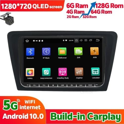 6GB RAM 128GB ROM Car Radio For Skoda Rapid 2016 Android 10 Screen Multimedia Autoradio Stereo Player GPS Navigation Head Unit