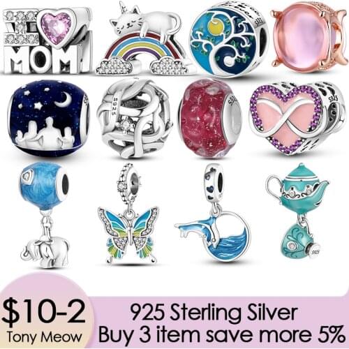 TOP Sale 925 Sterling Silver Passport Handbag Charm Beads fit Original Pandora Bracelet Pendant Design Jewelry Gift