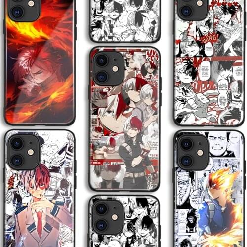 Shoto Todoroki My Hero Academia Anime Soft Tpu Glass Phone Case for IPhone SE 6s 7 8 Plus X Xr Xs 11 12 Mini Pro Max Samsung