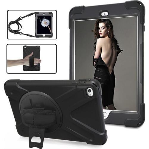 Kids Safe Shockproof Heavy Duty Case for IPad Mini 4 Mini4 7.9" Tablet Silicone+PC Kickstand Wrist+Shoulder Strap Cover Funda