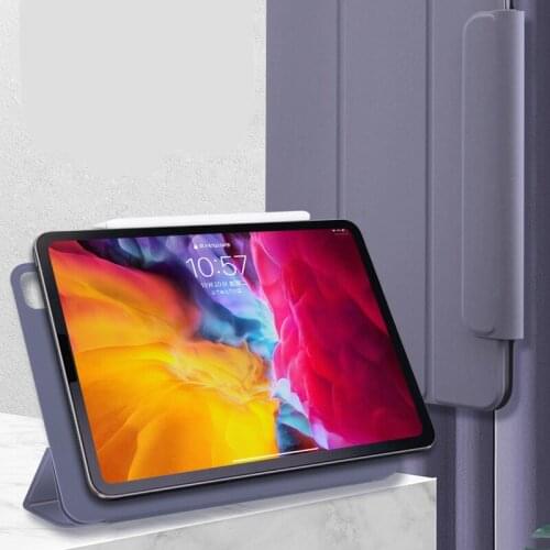 For Ipad Pro 12 9 11 Air 4 Case 2020 Tri-fold Smart Magnetic Ultra-thin Double-sided Clip with Pen Slot