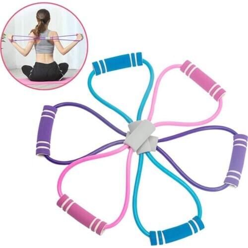 Yoga Pilats Pulling Rope Elastic Rubber Loop Tube Band Fitness Tension Belt Chest Expander Gym Exercise Training Equipment