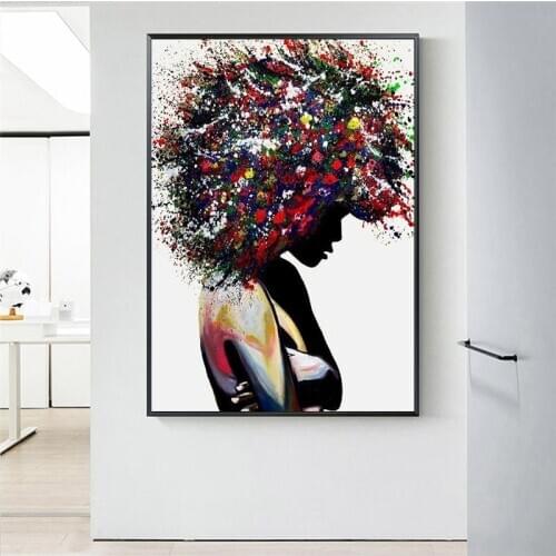 Graffiti Art Of Black Woman Canvas Paintings On the Wall Art Posters And Prints African Woman Modern Art Picture Home Wall Decor