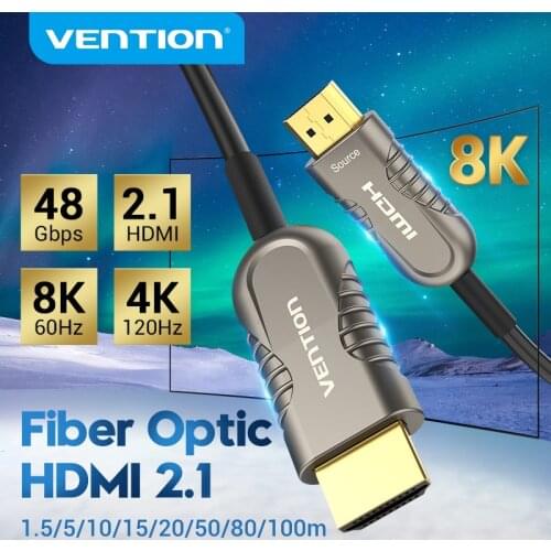 Vention HDMI 2.1 Cable Fiber Optic HDMI Cable 8K 48Gbps High Speed HDR for HD TV Box Projector PS4 Audio Optical Cable HDMI 2.1