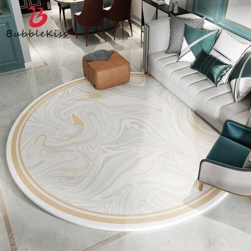 Bubble Kiss Round Carpet Nordic Style Geometric Art Home Rug Soft Living Room Customized Carpets Bedroom Bedside Decor Area Rugs