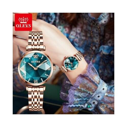 Hot Sale OLEVS 6642 Classic Design Quartz Ladies Wristwatch Fashion Trend Crystal Diamond Women Watches Bracelet Gift Clock