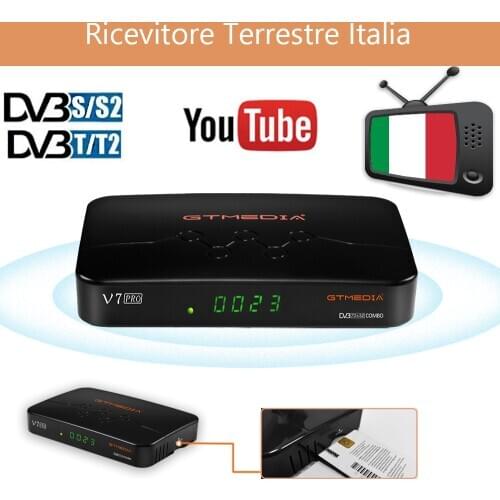 NEW GTMEDIA V7 PRO Set-Top-Box support CA card DVB-T2/S2,H.265 digital satellite Terrestrial Receiver Combo for Italy tv box
