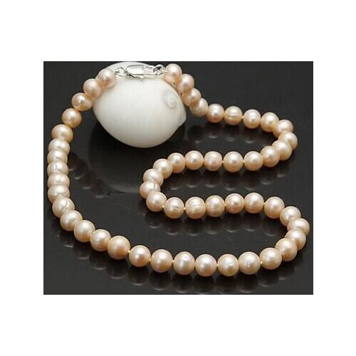 Stunning 8-9mm baroque gray freshwater cultured pearl necklace m57