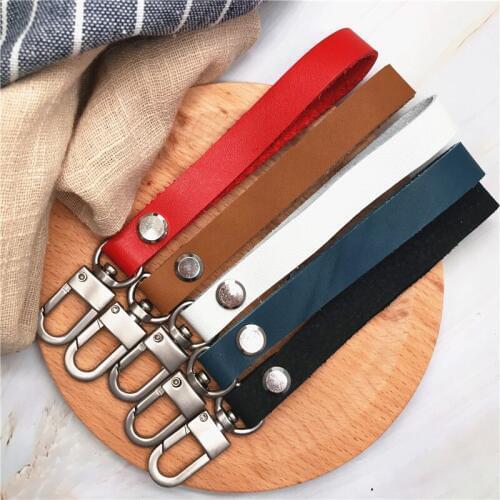 Simple leather mobile Phone Chain Straps Keychain Charm Cords DIY Hang Rope Key Lanyard Small gift pendant lock For USB Mp3 Mp4