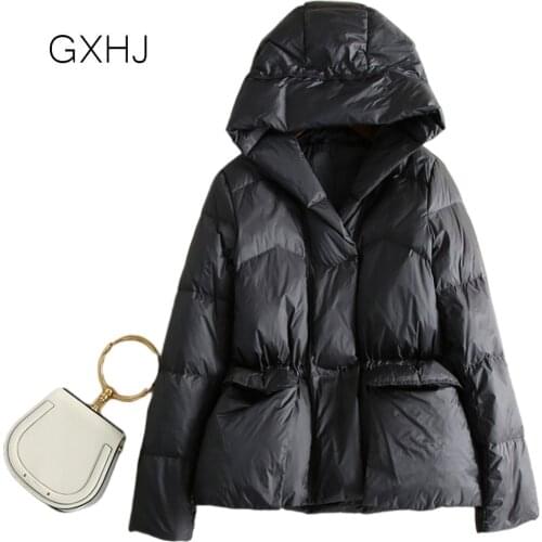 90% White Duck Down Thermal Slim Ladies Jacket Winter Coat Women Hooded Korean Female Puffer Jacket Doudoune Femme