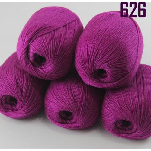 Sale New 5 X50g Balls High Quality 100% pure cashmere luxury warm soft hand knitting Yarn 233-626-5 Fuchsia