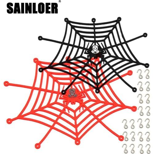 SAINLOER 1PCS Elastic Luggage Net Spider Web Shape for 1/10 RC Crawler Car Traxxas TRX4 Axial SCX10 90046 Accessories Parts