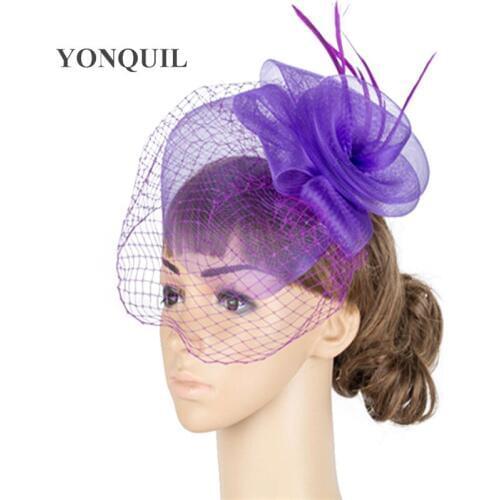 Mesh Crinoline Fascinator Bride Headwear Mesh Cocktail Headpiece Party Hat With Hair Clips Hat With Net Hair Accessories