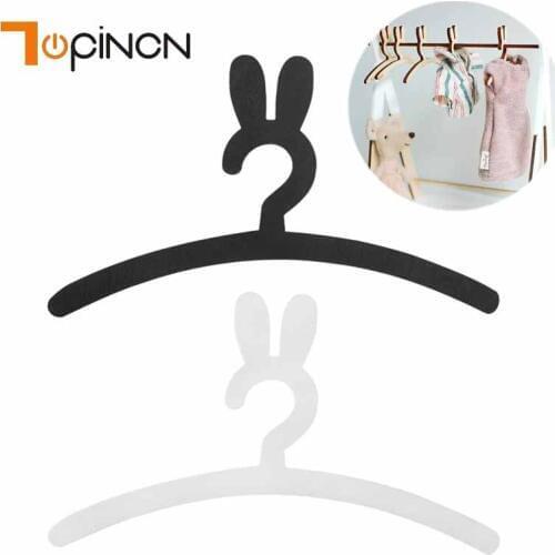 Cute Rabbit Clothes hanger Organizer Space Saving Hanger Multi-Function Wooden Magic Hanger Drying Racks Scarf Clothes Storage