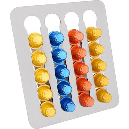 Nespresso Capsule Holder Stand Storage Shelves For Cabinets Wall Glass Doors Coffee Pod Rack Cafe Accessories 24 Cups