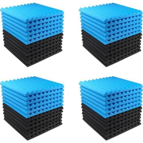 Quality 48 Pcs Acoustic Panel Soundproof Studio Foam for Wall Sound-Absorbing Panel Soundproof Board Wedge for Home,2.5X30X30 cm