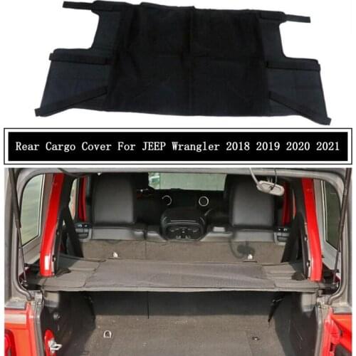 Rear Cargo Cover For JEEP Wrangler 2018 2019 2020 2021 Privacy Trunk Screen Security Shield Shade Auto Accessories Black
