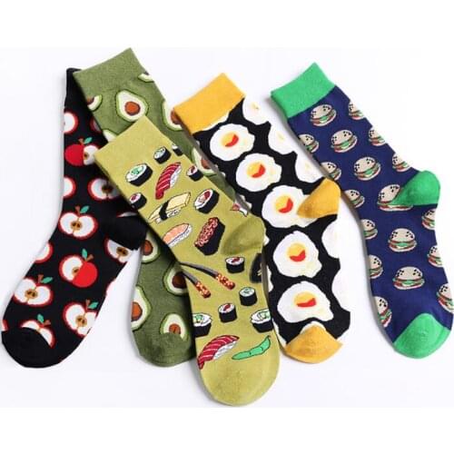Japanese Harajuku Women Funny Cute Cartoon Fruits Avocado Sushi Cartoon Socks