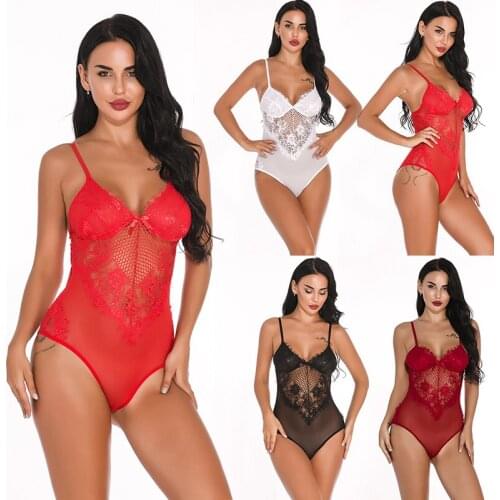Women Transparent Sling Lingerie Jumpsuit Sleeveless Backless Sling Jumpsuit Summer Beach Home SN-Hot