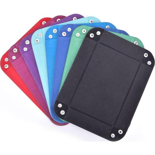 1PC Foldable Storage Trays PU Leather Square Tray for Dice Table Games Key Wallet Coin Box Tray Desktop Storage Box Trays Holder