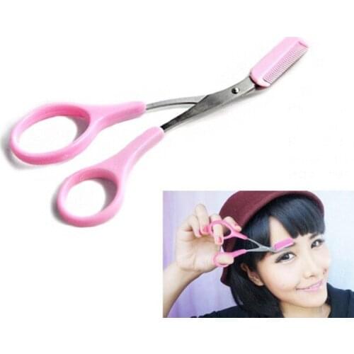12.5cm(4.92'') Beauty Girl Lady Women Eyebrow Scissor shear groom hair trim comb Eyelash eye brow Trimmer cosmetic makeup tool
