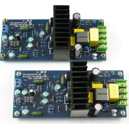 2CH Stereo L20D IRAUDAMP7 IRS2092 Digital power amplifier 250W Finished board