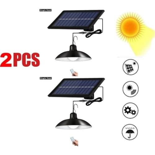 2pcs Retro Lampshade Solar Pendant Chandelier solar Lamp Light For Outdoor Garden Wall Yard Security Lighting With Adustable Lig