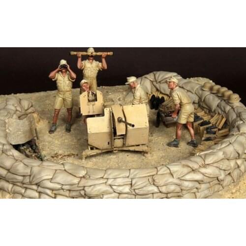 5 German soldiers in World War II need to assemble and paint 1:35 resin soldier sand table model