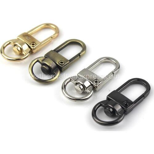 50 pcs Metal Swivel Eye Snap Hook Trigger Lobster Clasps Clips for Leather Craft Bag Strap Belt Webbing Key chain