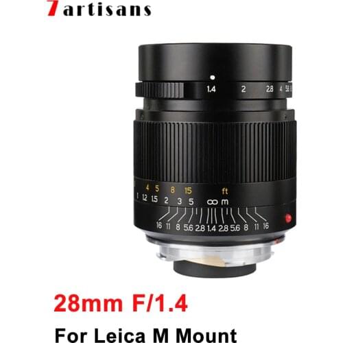 7artisans 7 artisans 28mm F1.4 Lens Large Aperture MF Camera Lens for Leica Cameras M-M M240 M3 M5 M6 M7 M8 M9