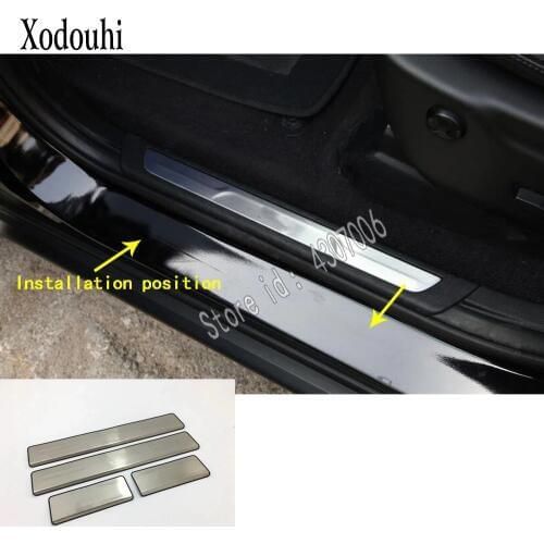 For Jeep Grand Cherokee 2014 2015 2016 2017 2018 2019 Car Sticker Exterior External Pedal Door Sill Scuff Plate Threshold Edge