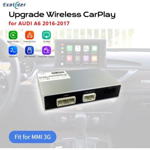 Exploter Wireless Carplay Video Interface for Audi A6 2016 2017 with MMI 3G Radio System Android-auto Front Camera