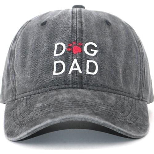 Cotton washed unstructured DOG DAD baseball cap embroidery for fathers day gift fashion dad hat men hip hop sports snapback
