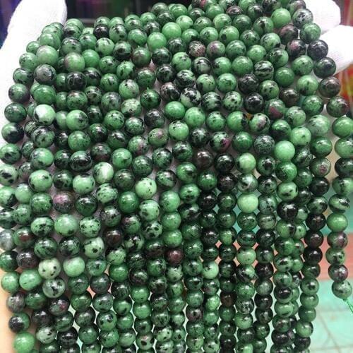 Genuine Natural Epidote Stone Beads 6/8/10/12MM Round Loose Rubys Zoisite Stone Beads For Jewelry Making DIY Accessories 15