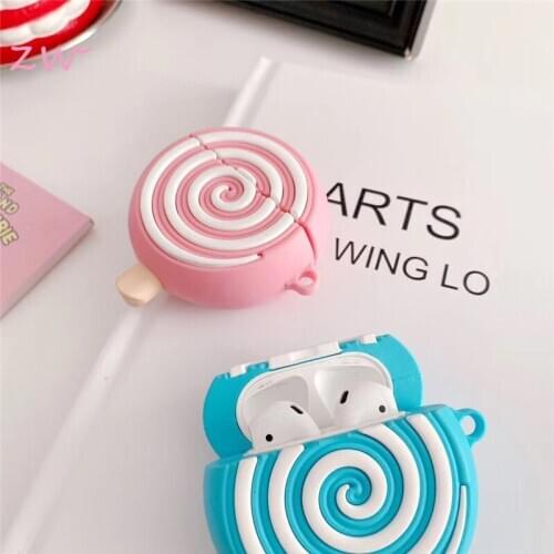 For airpods1 2 case cute 3D funny lollipop pattern silicone cover for air pods 3 bluetooth headset protective cover