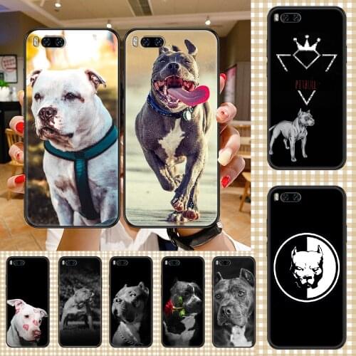 Lovely Pet Dog Pit Bull Phone case For Xiaomi Mi Max Note 3 A2 A3 8 9 9T 10 Lite Pro Ultra black pretty prime painting back