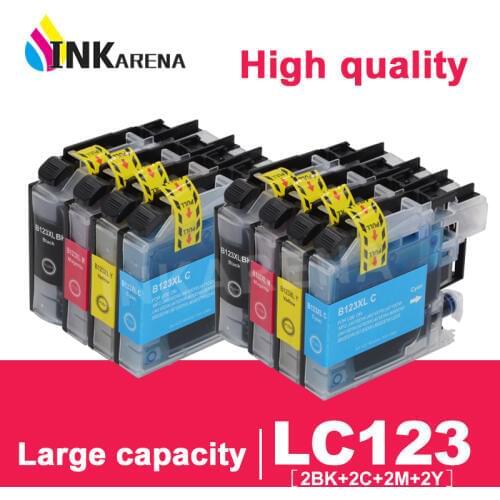 LC123 Ink Cartridges Compatible for Brother LC121 MFC-J870DW MFC-J4410DW MFC-J4510DW MFC-J4610DW MFC-J4710DW MFC-J470DW Printer