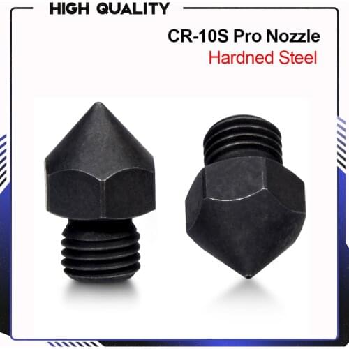 CR-10S Pro Hardened Steel Nozzle M6 Thread 3D Printer Parts for Hotend 1.75MM Filament J-head cr10S PRO heat block ender 3
