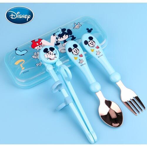 Disney childrens cutlery set childrens practice home training chopsticks baby learning chopsticks children cutlery spoon set