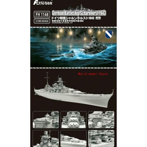 Flyhawk ,FH1148 1/700 SCALE German Battle ship Scharnhorst 1943 MODEL 2019 NEW